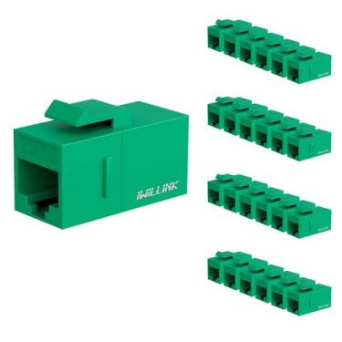 Imagem de Keystone Jack iwillink RJ45 Cat6 feminino para feminino verde, pacote 