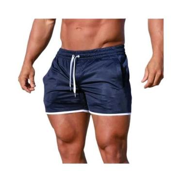 Imagem de Shorts Esportivos Masculinos Em Malha Respirável Para Verão, Fitness, 