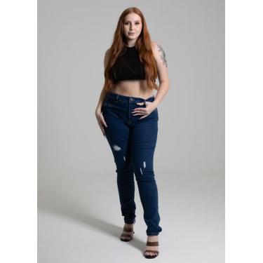 Imagem de Calça Jeans Feminina Plus Size Sawary - 273537, Azul, 46
