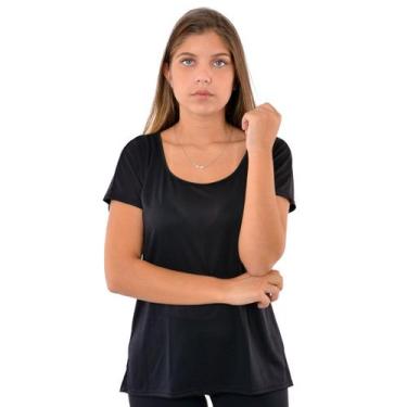 Imagem de Camiseta Feminina Dry Fit com Manguinha e Barra Alongada nas Costas Se