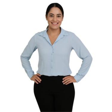 Imagem de Camisa Feminina Social Manga Longa Espandex Não Amassa - Repelique, Az