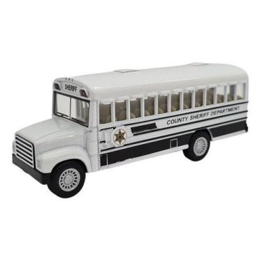 Imagem de Miniatura Ônibus Sheriff Policia Metal 1:48 - Kinsfun, Branco