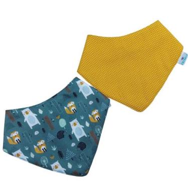 Imagem de Babador Bandana atoalhado para bebê Slim menino e menina kit 2 peças -