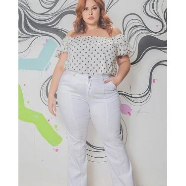 Imagem de Calça Casual  Flare Feminina Boot cut Jeans Básica - Black Jeans, Bran