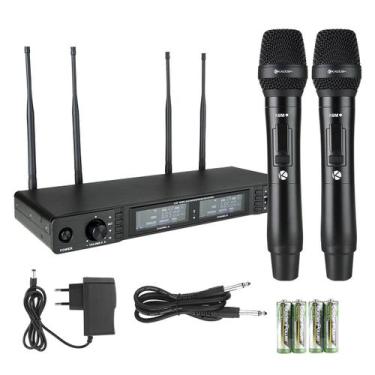 Imagem de 2 Microfones De Mão Sem Fio UHF Display Digital Kadosh K622M Para Igre