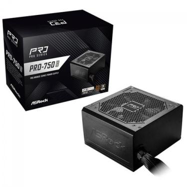 Imagem de Fonte ASRock Pro, 750W, 80 Plus Bronze, ATX 3.1, PCIe 5.1, PFC Ativo, 