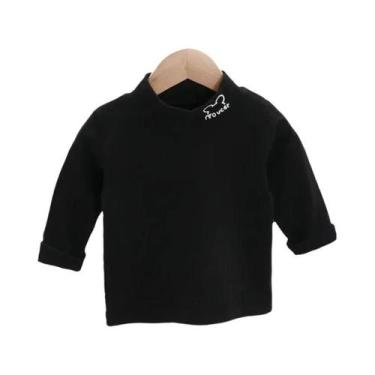 Imagem de Camisetas De Manga Longa De Fleece Para Crianças, Outono/Inverno, Gola