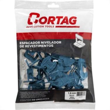 Imagem de Espacador Nivelador Cortag Eco 1,0Mm Azul Com 50Pecas 61334, Azul