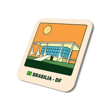 Imagem de Imã Geladeira Brasília Distrito Federal Brasil 5x5cm Metal - M-Planner