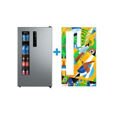 Imagem de Kit Cervejeira Frost Free 82L Prata + Ímã Personalizado Midea