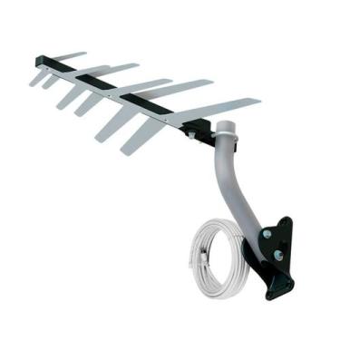 Imagem de Antena Digital Externa Para TV com Suporte e Cabo 10 metros DTV-1500 -