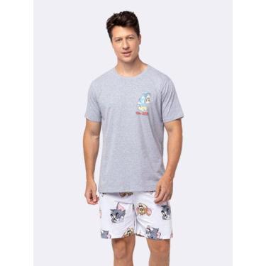 Imagem de Pijama Manga Curta Masculino Tom & Jerry, Mescla, G, Masculino