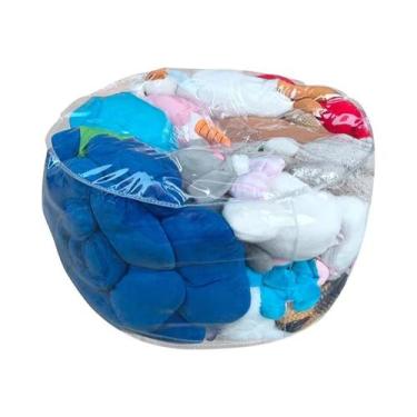 Imagem de Capa De Puff Infantil Transparente Para Armazenamento De Brinquedos De