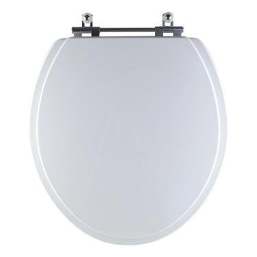 Imagem de Assento Sanitário para Bacia Icasa Oval MDF Laqueado Fechamento Convencional com Calços e Eixo Entre Dobradiças Branco