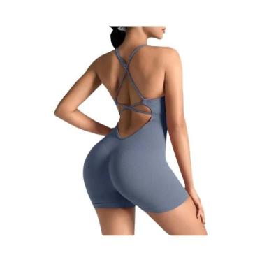 Imagem de Macacão Feminino Slim-Fit Sem Costura Para Yoga, Secagem Rápida E Resp