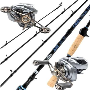 Imagem de Kit Pesca Completo Carretilha Vara Carbono Inteiriça Air Sls Lado da M