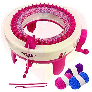 Imagem de Knitting Machine Máquina Manual De Fazer Crochê Tricô Manivela 40ag Toucas Cachecol