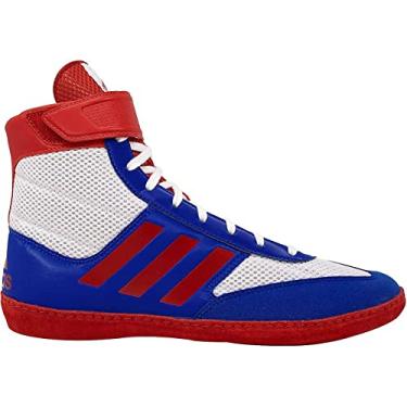 Imagem de adidas Tênis de luta livre masculino Combat Speed 5, Branco/azul-royal/vermelho, 40