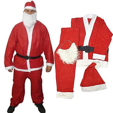 Imagem de Roupa Papai Noel Completa Luxo 5 Peças Natal Natalino Fantasia Adulto