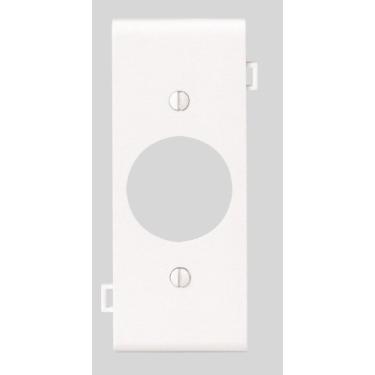 Imagem de Leviton Placa de tomada para dispositivo de furo individual de 3,5 cm PSC7-W 1-Gang, nylon termoplástico, montagem de dispositivo, painel central, branco