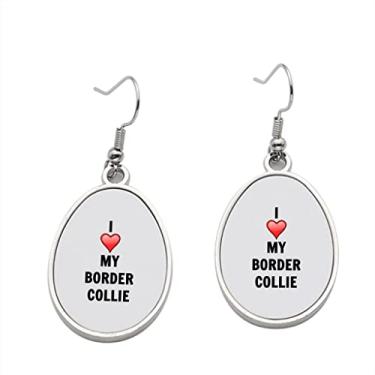 Imagem de Brinco Border Collie – Brincos com pingente Border Collie para meninas – Presente de festa de aniversário dos namorados