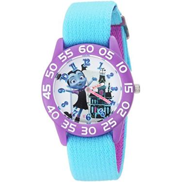 Imagem de Disney Relógio infantil Jr. Plastic Time Teacher analógico quartzo com pulseira de nylon, Azul