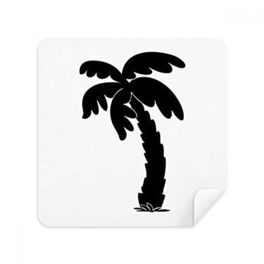 Imagem de Pano de limpeza de tela com contorno preto da planta de coqueiro, tecido de camurça, pacote com 2