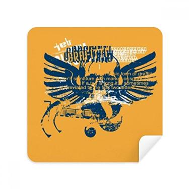 Imagem de Tecido de camurça azul laranja caveira asas grafite óculos de rua pano limpador de tela tecido de camurça pacote com 2