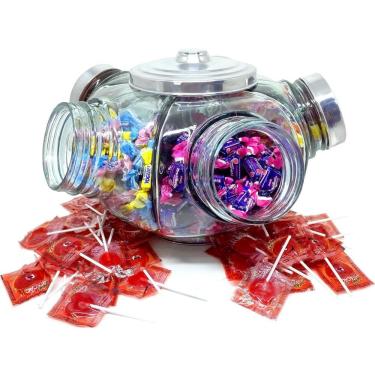 Imagem de Baleiro Giratório Grande Vidro Alumínio Antigo