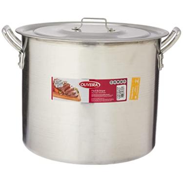 Imagem de Aluminio Oliveira Caldeirão Hotel N. 32, 32 cm, Prata, com Aba e Tampa