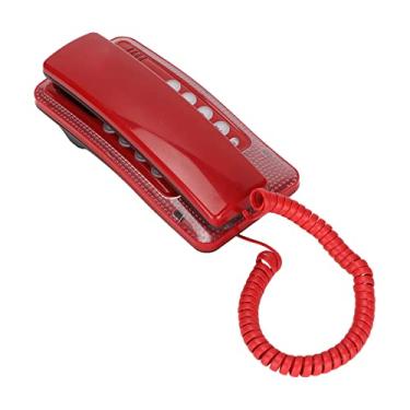 Imagem de Telefone com fio de mesa, telefone fixo portátil montado na parede, com função de mudo de flash rápido de rediscagem, telefones com fio para casa, hotel, escritório, telefone fixo retrô clássico com