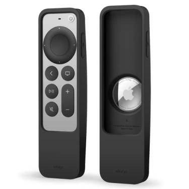 Imagem de elago Capa localizadora R5 compatível com Apple TV 4K Siri Remote 2022 3ª geração, 2ª geração 2021 e AirTag - Acesso total a todas as funções [Preto]