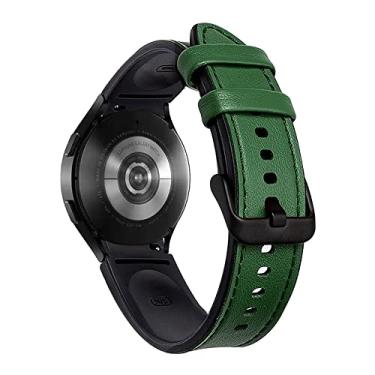 Imagem de Pulseira de Couro Hibrido LTIMPORTS, compativel com Galaxy Watch 6 - Galaxy Watch6 Classic - Galaxy Watch 5 - Galaxy Watch5 Pro - Galaxy Watch 4 - Galaxy Watch4 Classic (Verde)