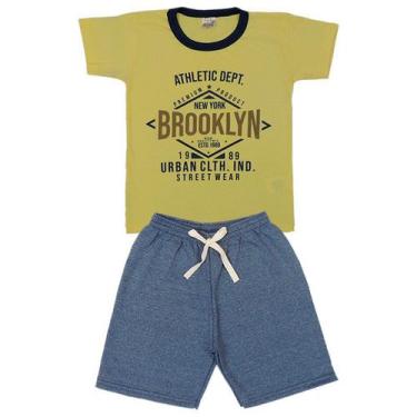 Imagem de Conjunto Camiseta Brooklyn Amarela E Bermuda - Luky & Buky
