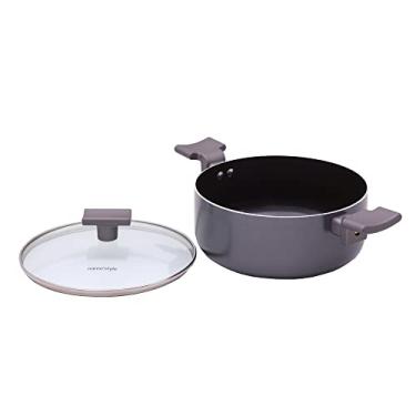 Imagem de Mimo Style Caçarola Sartin Grafite 22cm/3,6L - Estrutura em Alumínio Revestida em Cerâmica, Base Alto Relevo. Tampa Vidro Temperado. Alças e Cabos Soft-Touch. Fogão a Gás, Elétrico e Vitrocerâmico