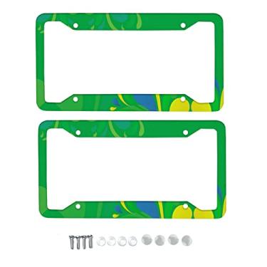 Imagem de Moldura de placa de licença de liga de alumínio padrão americano moldura de placa de carro de comércio exterior americano