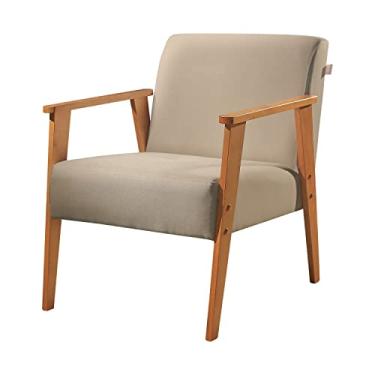 Imagem de Poltrona em Linho Perla Agarb Decor Cor:Linho Bege