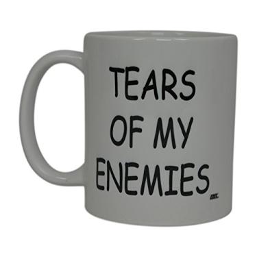 Imagem de Caneca de café mais divertida Tears Of My Enemies Novelty Cup Piada Ótima ideia de presente para homens mulheres escritório trabalho humor adulto chefe colegas de trabalho (camisetas dos meus inimigos)