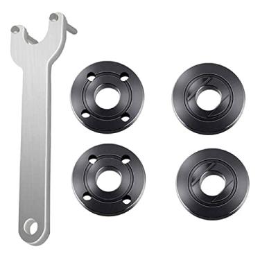 Imagem de Grinder Angle Spanner Wrench Flange Nut for Dewalt 193465-4 Black Decker Ryobi Makita 4.5 Inch 5 Inch 5/8-11, 1PC Angle Grinder Flange Wrench and 4PCS Flange Nuts