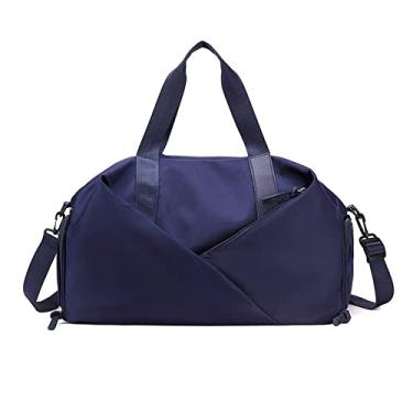 Imagem de Bolsa esportiva bolsa de ioga bolsa de ginástica sapatos compartimento seco e molhado bolsa mensageiro à prova d'água bolsa de mão bolsa fitness para homens e mulheres, dark blue,