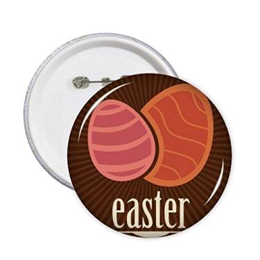 Imagem de Broche de emblema de botão de decoração de ovo vermelho festival religião de páscoa 5 peças