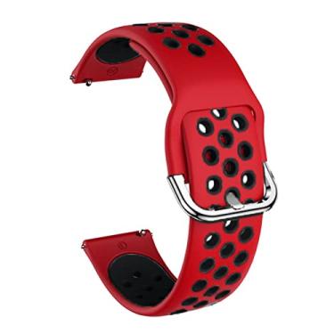 Imagem de HAZELS Pulseiras de pulso de relógio inteligente de 20 mm para Xiaomi GTS/GTS 2 Mini 2E Pulseira de silicone BIP S U Pro (Cor: Cor P, Tamanho: 20 mm)