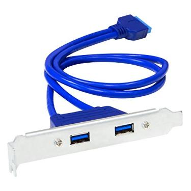 Imagem de Kingwin Cabo de suporte PCI de duas portas USB 3.0 com cabeçalho embutido de 20 pinos, até 5 Gbps para máxima velocidade de transferência, estenda sua porta USB 3.0 na placa mãe para trás da capa do seu computador [KW-PCI2USB3]