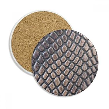 Imagem de Caneca porta-copos de couro com design abstrato para proteção de mesa, pedra absorvente