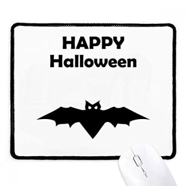 Imagem de Mousepad Bat Happy Ghost Fear Halloween borda costurada tapete de borracha para jogos