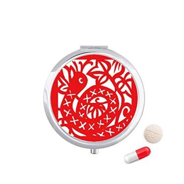 Imagem de Estojo de pílula de animal cobra cortado em papel do zodíaco da China, caixa de armazenamento de medicamentos dispensador de recipiente