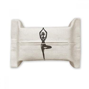 Imagem de Suporte de capa de papel para lenços faciais Keep Outline para yoga Girl Stand