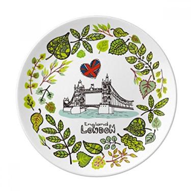 Imagem de Tower Bridge London England Prato de ilustração decorativo de porcelana Salver louças de jantar