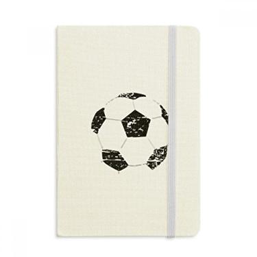 Imagem de Caderno de futebol preto simples com estampa de futebol em tecido capa dura diário clássico A5