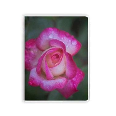 Imagem de Caderno de pétalas de flores lindas rosa capa de goma Diário capa macia